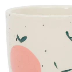 Fabrique de Styles Tasses Et Mugs*Tasse en grès moucheté blanc 17.5cl - Les Fruits