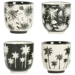 Fabrique de Styles Tasses Et Mugs*Tasses x4 palmier 17.5cl en grès - palmea