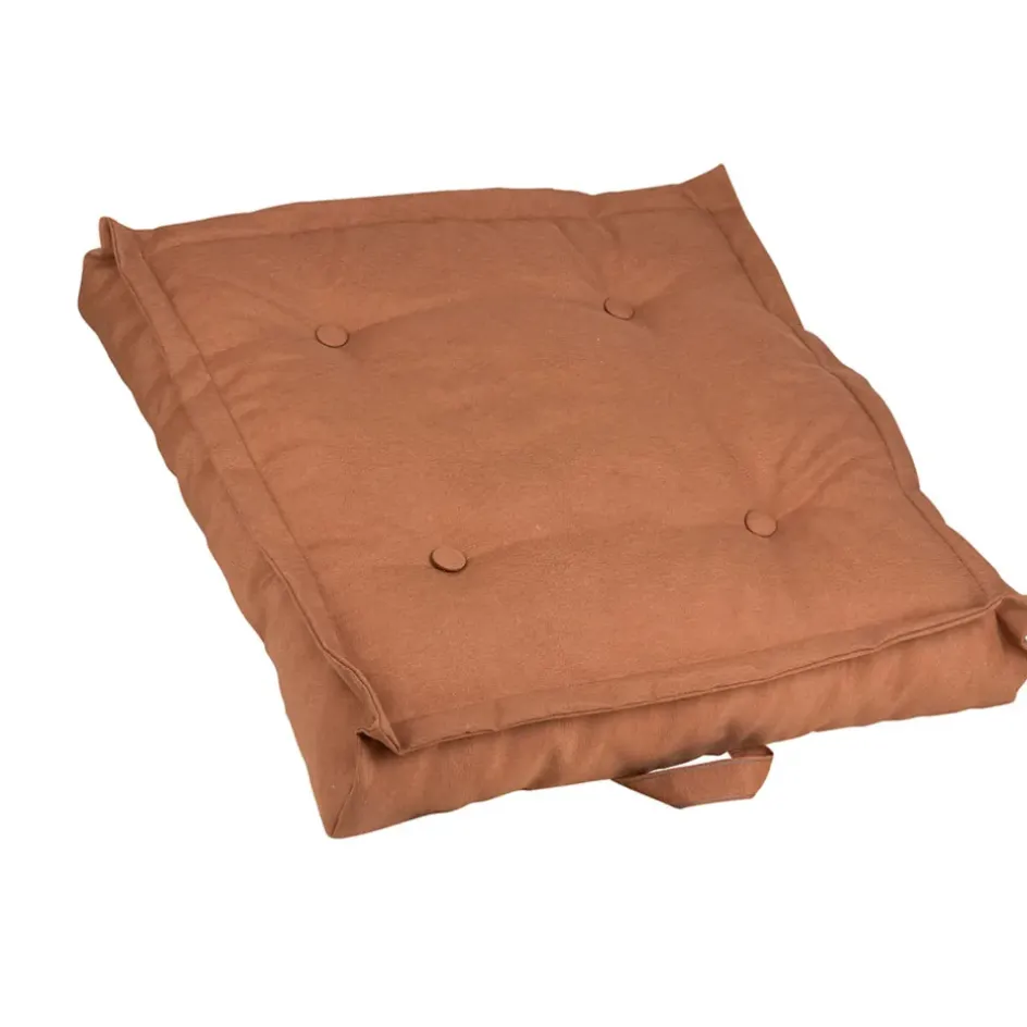 Enfant Fabrique de Styles Bains De Soleil, Chiliennes|Jardin*Tatami d'extérieur en coton terracotta 66x66cm - Colors