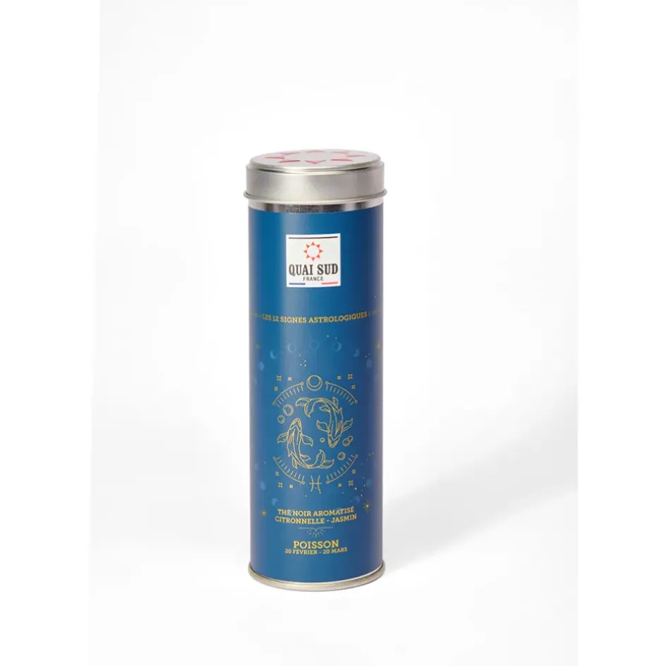Fabrique de Styles Cafés, Thés Et Infusions*Thé du poisson (thé noir citronnelle-jasmin) boîte ronde 50 g