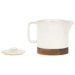 Fabrique de Styles Théières Et Cafetières*Théière en grès moucheté et bois avec filtre - nordika