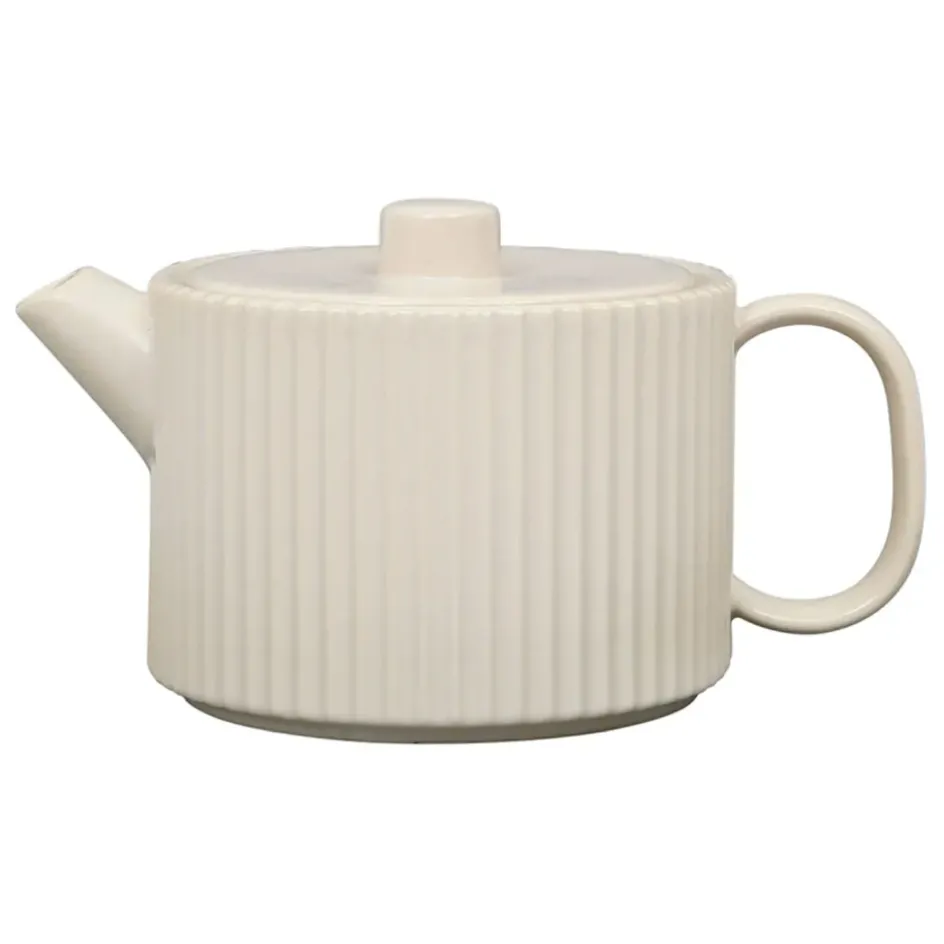 Fabrique de Styles Théières Et Cafetières*Théière en grès écru et filtre en inox 1l - Sweet Leaves