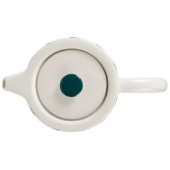 Fabrique de Styles Théières Et Cafetières*Théière rayée en grès émeraude et blanc avec filtre 1l - Alaria