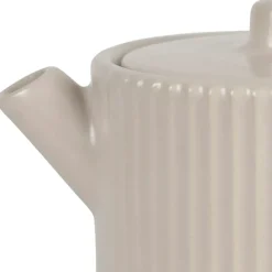 Fabrique de Styles Théières Et Cafetières*Théière solitaire avec tasse et filtre en grès écru 45cl - Sweet Leaves