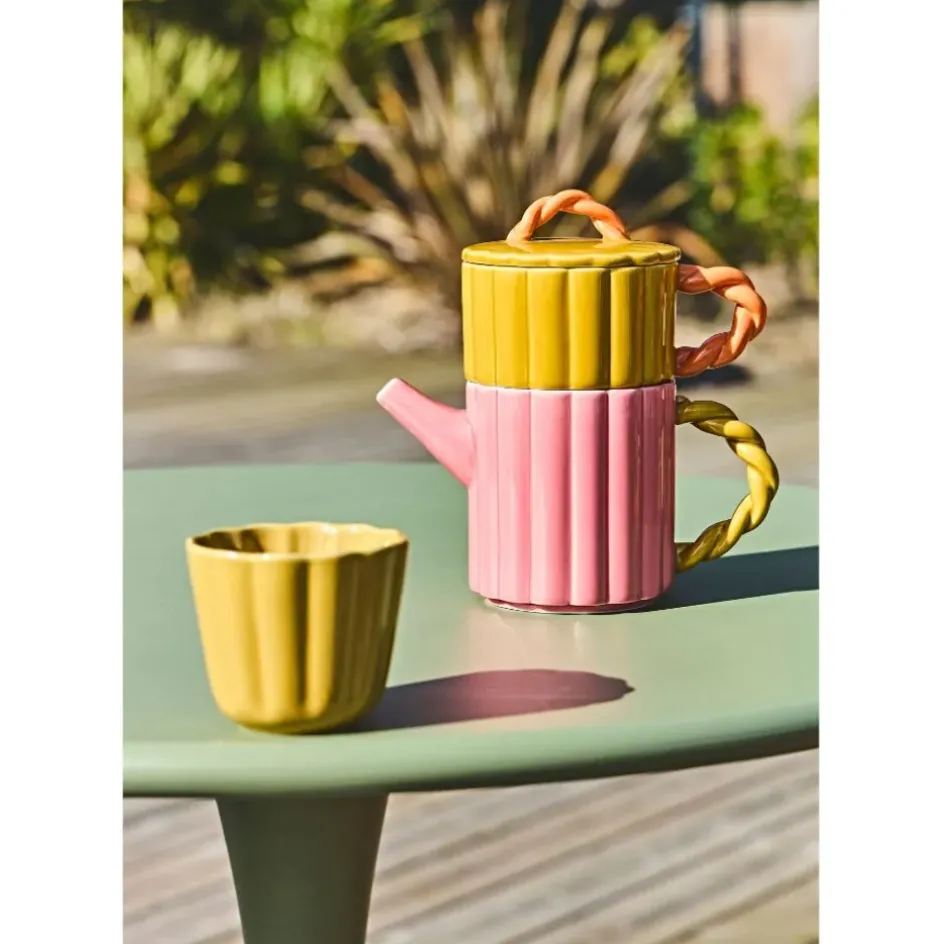 Fabrique de Styles Théières Et Cafetières*Théière solitaire en porcelaine et jaune - Lizzy