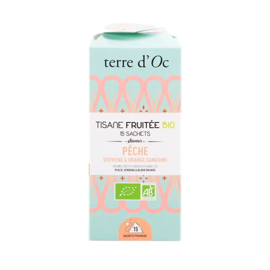 Fabrique de Styles Cafés, Thés Et Infusions*Tisane 15 sachets fruitée bio saveur pêche verveine et orange sanguine
