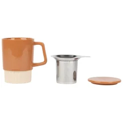 Fabrique de Styles Tasses Et Mugs*Tisanière avec filtre en grès 40cl - cannelé