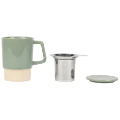 Fabrique de Styles Tasses Et Mugs*Tisanière avec filtre en grès 40cl - cannelé