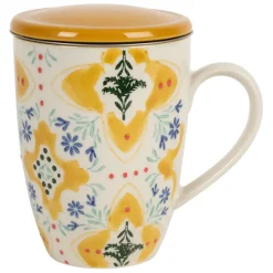 Fabrique de Styles Tasses Et Mugs*Tisanière en grès jaune avec filtre inox 30cl - Azulejo
