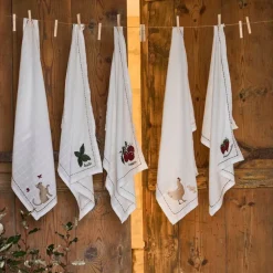 Fabrique de Styles Torchons, Tabliers Et Maniques*Torchon en coton blanc avec fraises 70x50cm - A La Ferme