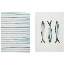 Fabrique de Styles Torchons, Tabliers Et Maniques*Torchon x2 riviere turquoise