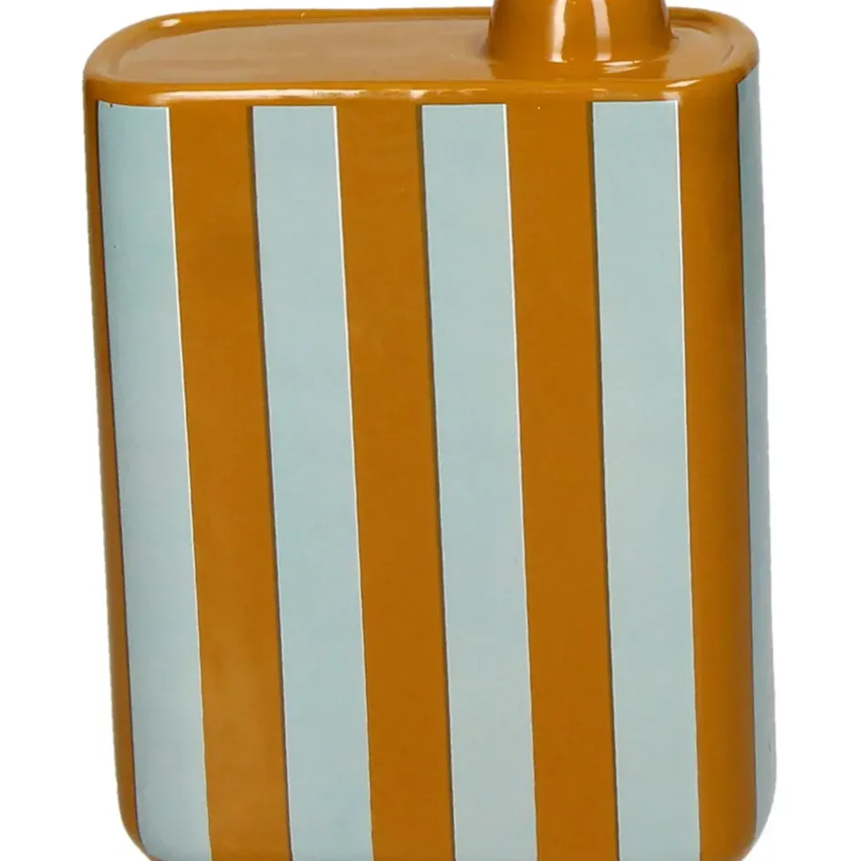 Fabrique de Styles Vases Et Soliflores*Vase à rayures d'huile d'olive en faïence 13x5.5x17cm