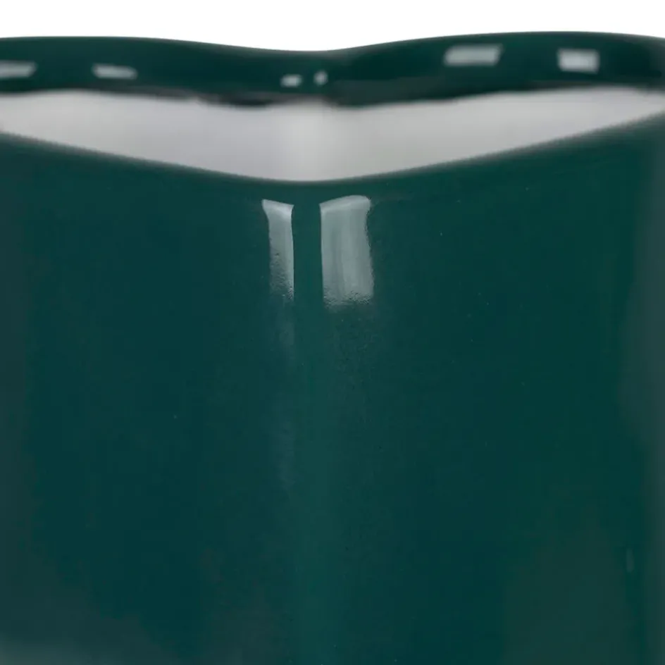 Fabrique de Styles Vases Et Soliflores*Vase coeur en grès "Amore" émeraude h24cm - Funky