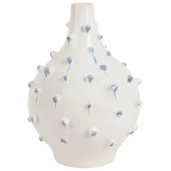 Fabrique de Styles Vases Et Soliflores*Vase dame jeanne en grès blanc et bleu h25cm - Delicio