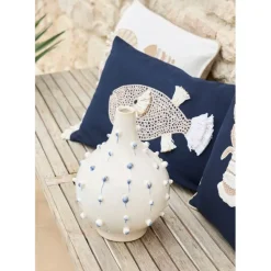 Fabrique de Styles Vases Et Soliflores*Vase dame jeanne en grès blanc et bleu h25cm - Delicio