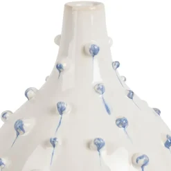 Fabrique de Styles Vases Et Soliflores*Vase dame jeanne en grès blanc et bleu h25cm - Delicio
