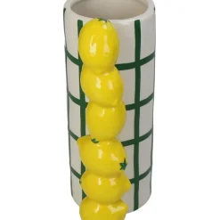 Fabrique de Styles Vases Et Soliflores*Vase en grès citron rayé vert h18cm