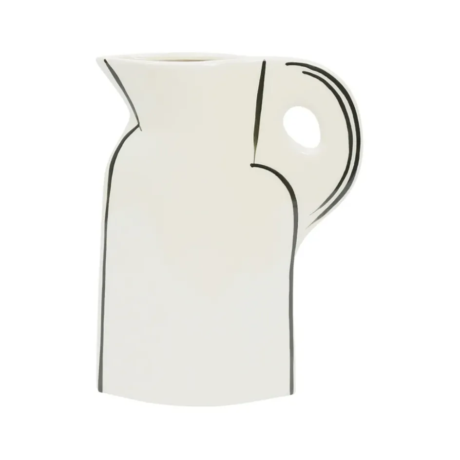 Fabrique de Styles Vases Et Soliflores*Vase en grès écru et noir h24cm - Lumi