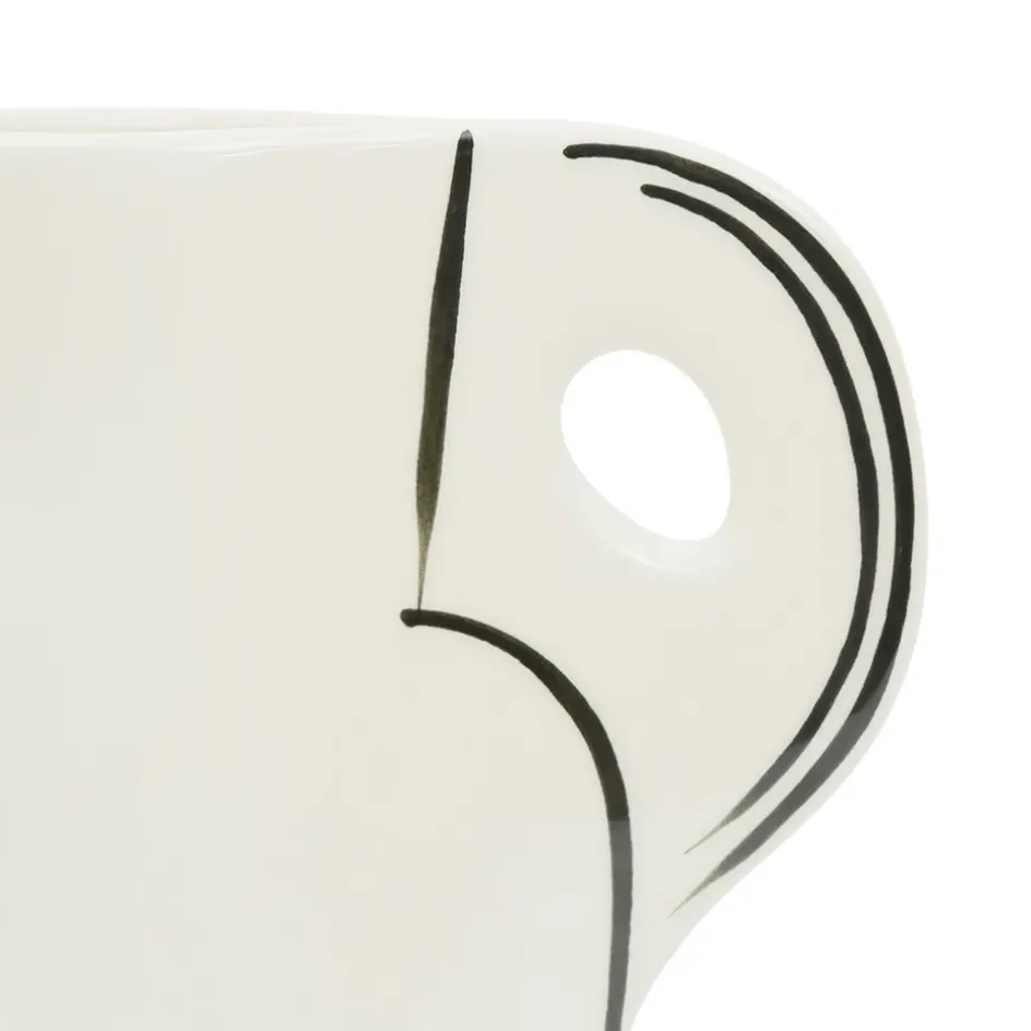 Fabrique de Styles Vases Et Soliflores*Vase en grès écru et noir h24cm - Lumi