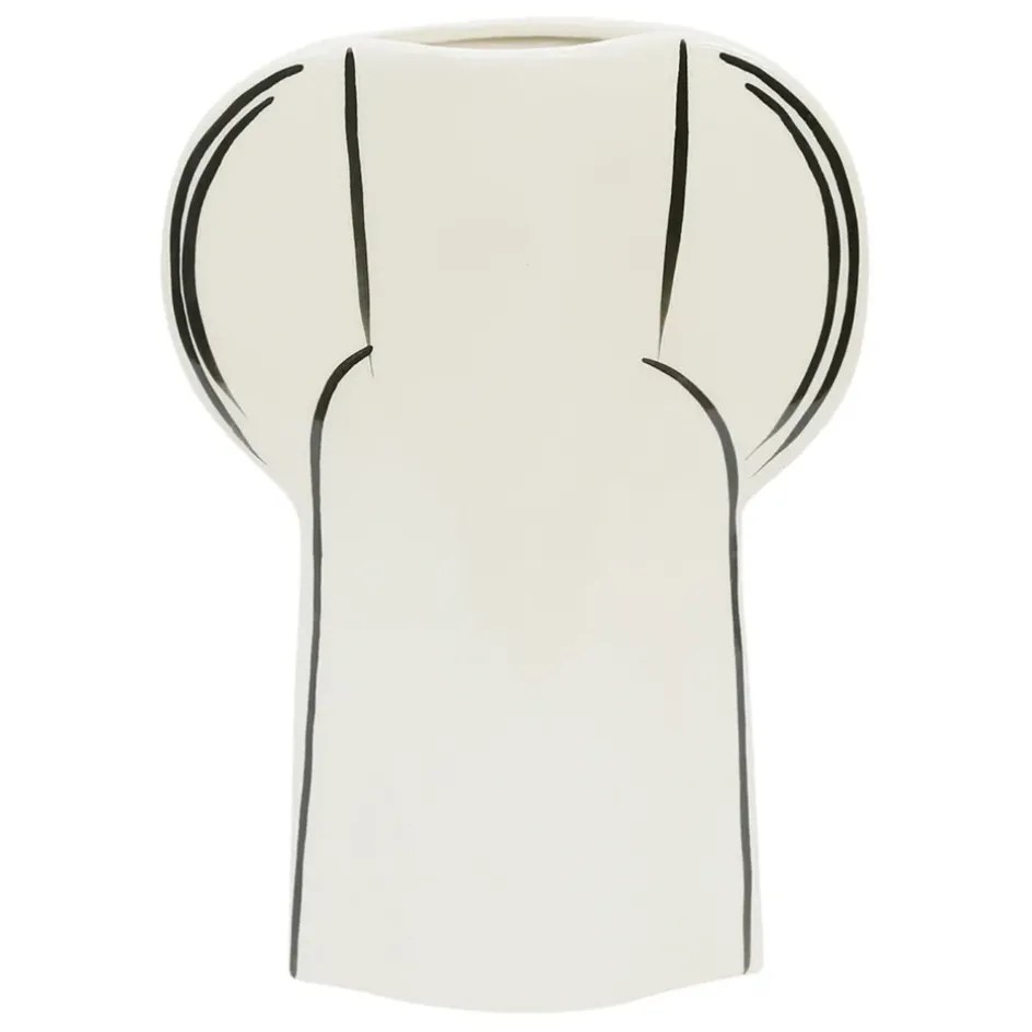 Fabrique de Styles Vases Et Soliflores*Vase en grès écru et noir h28cm - Lumi