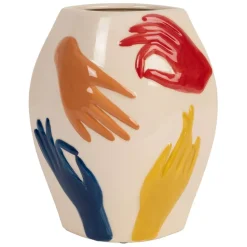 Fabrique de Styles Vases Et Soliflores*Vase en porcelaine avec mains h22.5cm - Visage-Arty