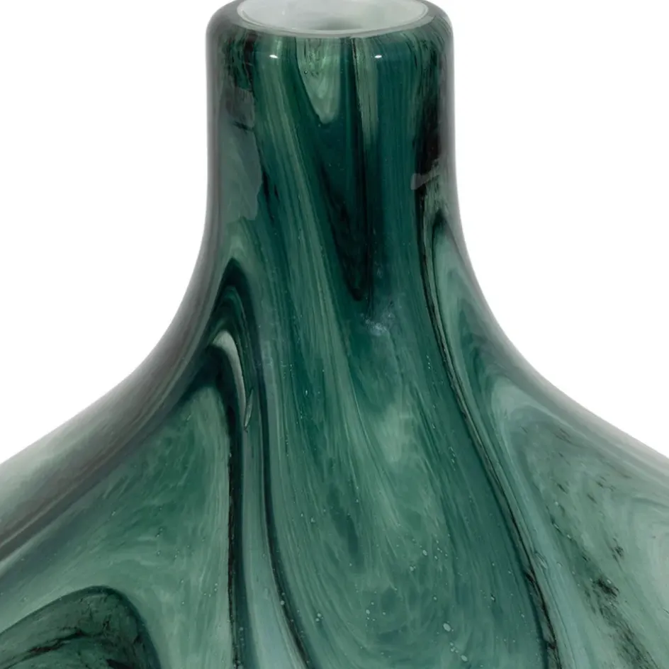 Fabrique de Styles Vases Et Soliflores*Vase en verre vert et blanc h22cm - Silicio