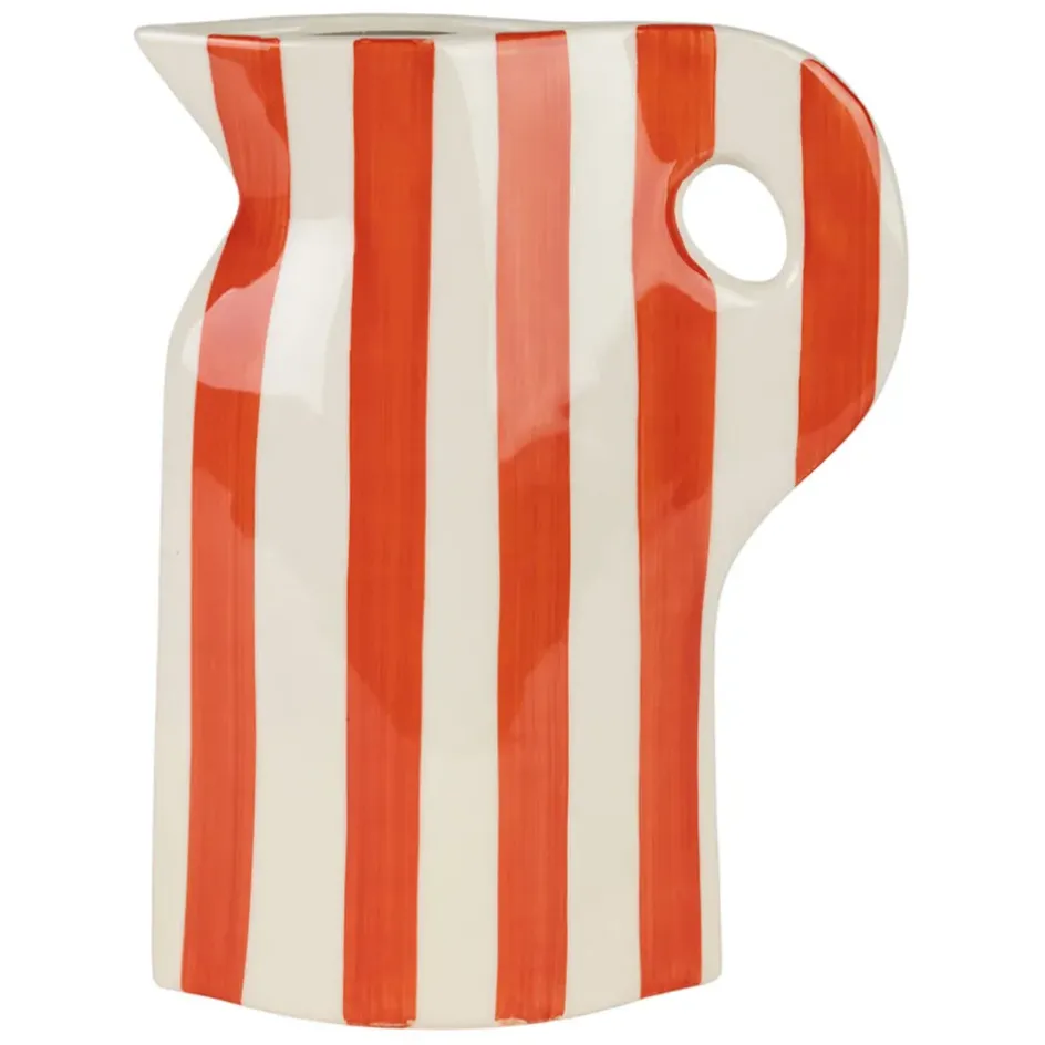 Fabrique de Styles Vases Et Soliflores*Vase pichet en grès rayé et blanc h24cm - Artist