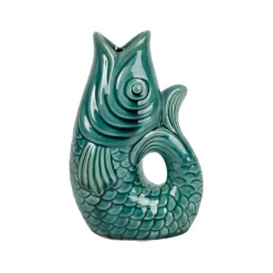 Fabrique de Styles Vases Et Soliflores*Vase poisson en grès émeraude h19.5cm - mer