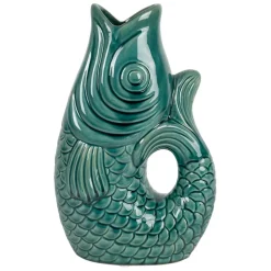 Fabrique de Styles Vases Et Soliflores*Vase poisson en grès émeraude h30.5cm - mer