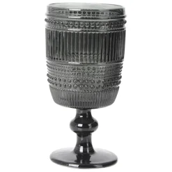 Fabrique de Styles Verres À Vin*Verre à pied en verre fumé 30cl - strie