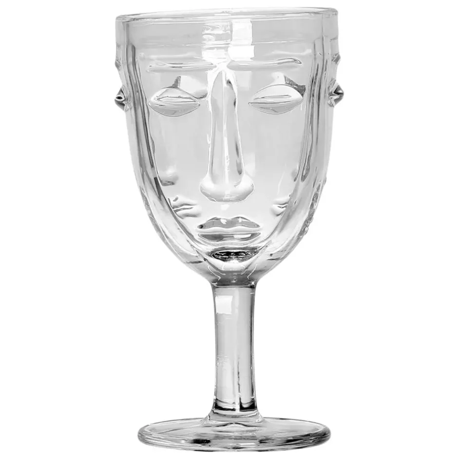 Fabrique de Styles Verres À Vin*Verre a pied visage - d8xh16.5cm