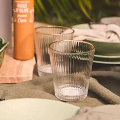 Fabrique de Styles Verres À Eau Et Gobelets*Verre liseré 30cl - Strie