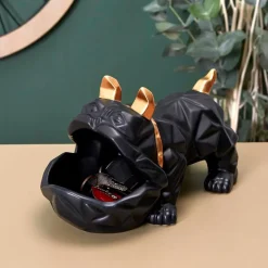 Fabrique de Styles Petits Objets Déco*Vide poche bulldog noir h16.5cm