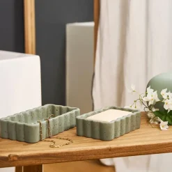 Fabrique de Styles Petits Objets Déco*Vide poche en grès moucheté 18x10cm - Aurore